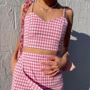 Purr Adjustable Cami Top in Flannel Pink Checker